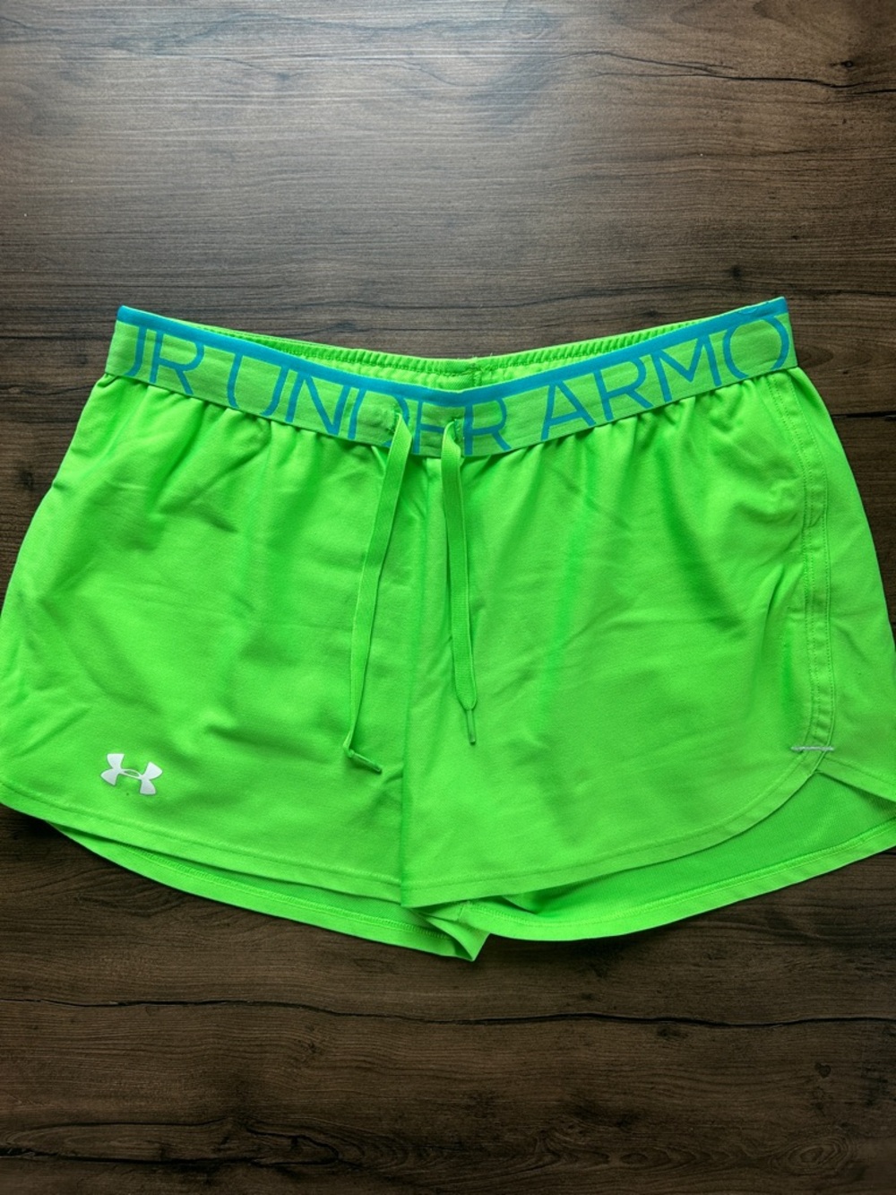 Under Armour Neon Green Women’s Athletic Shorts with Branded Waistband